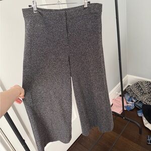 Ann Taylor Charcoal Wide-Leg Cropped Pants